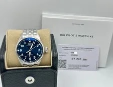 IWC — IWC Big Pilot IW329304 43mm Pilot's Blue Dial Stainless Steel Box Paper — Watch — resale