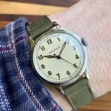 Jaeger-LeCoultre Arabic Numerals Stainless Steel Manual Wind - Circa 1940s 2