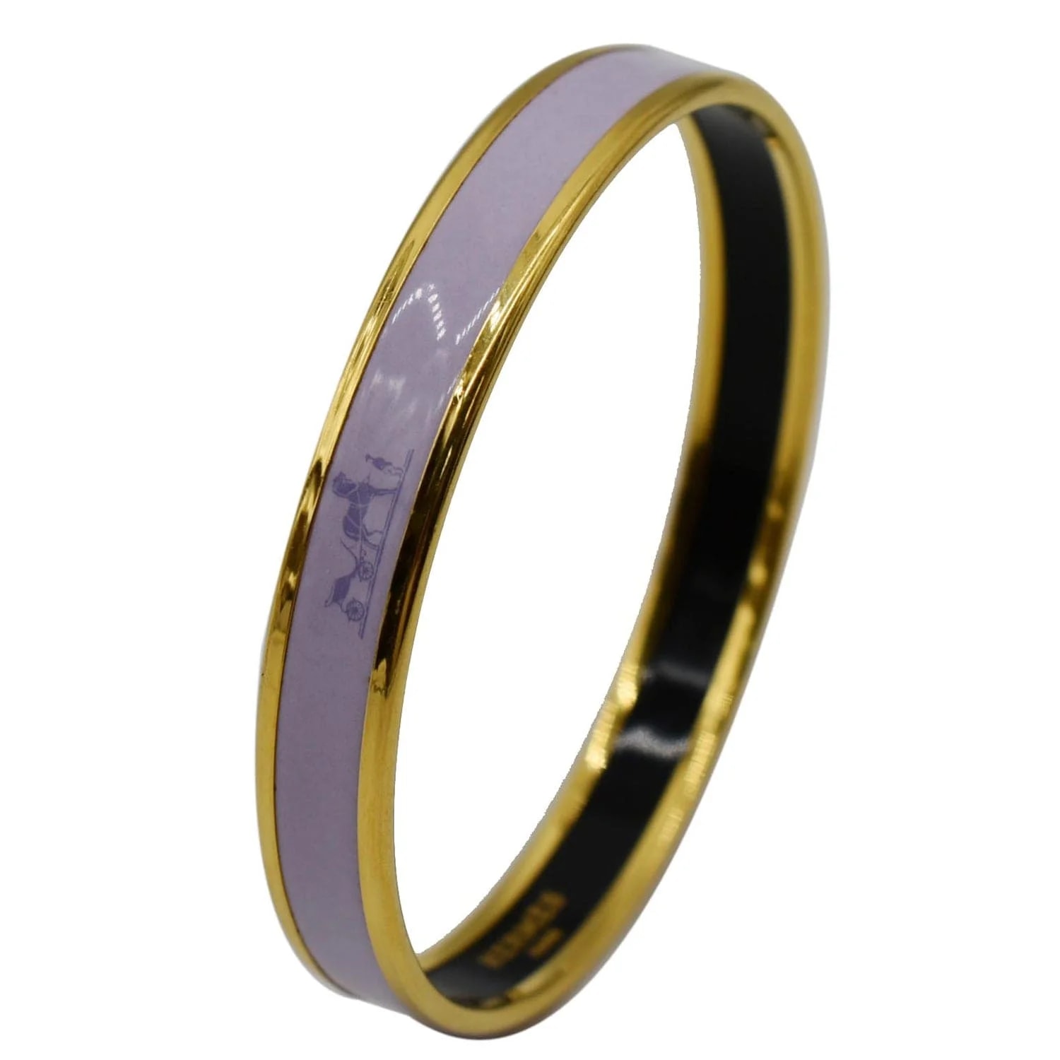 Hermes Enamel Printed Narrow Bangle Bracelet Light 2