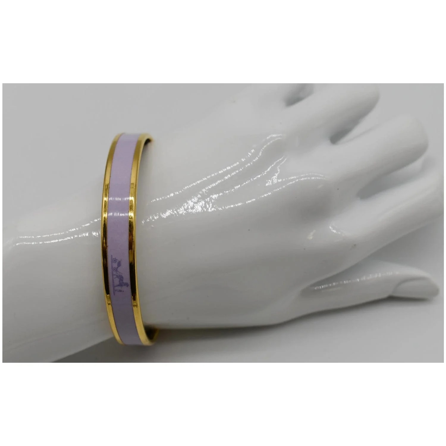 Hermes Enamel Printed Narrow Bangle Bracelet Light 3