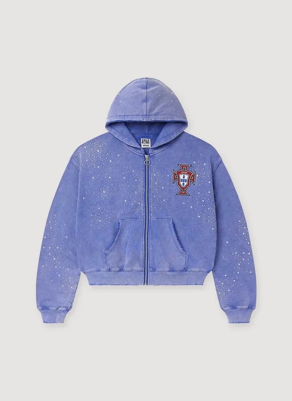 Forever Clustered Zip Up Sweatshirt Sea Blue — streetwear — resale