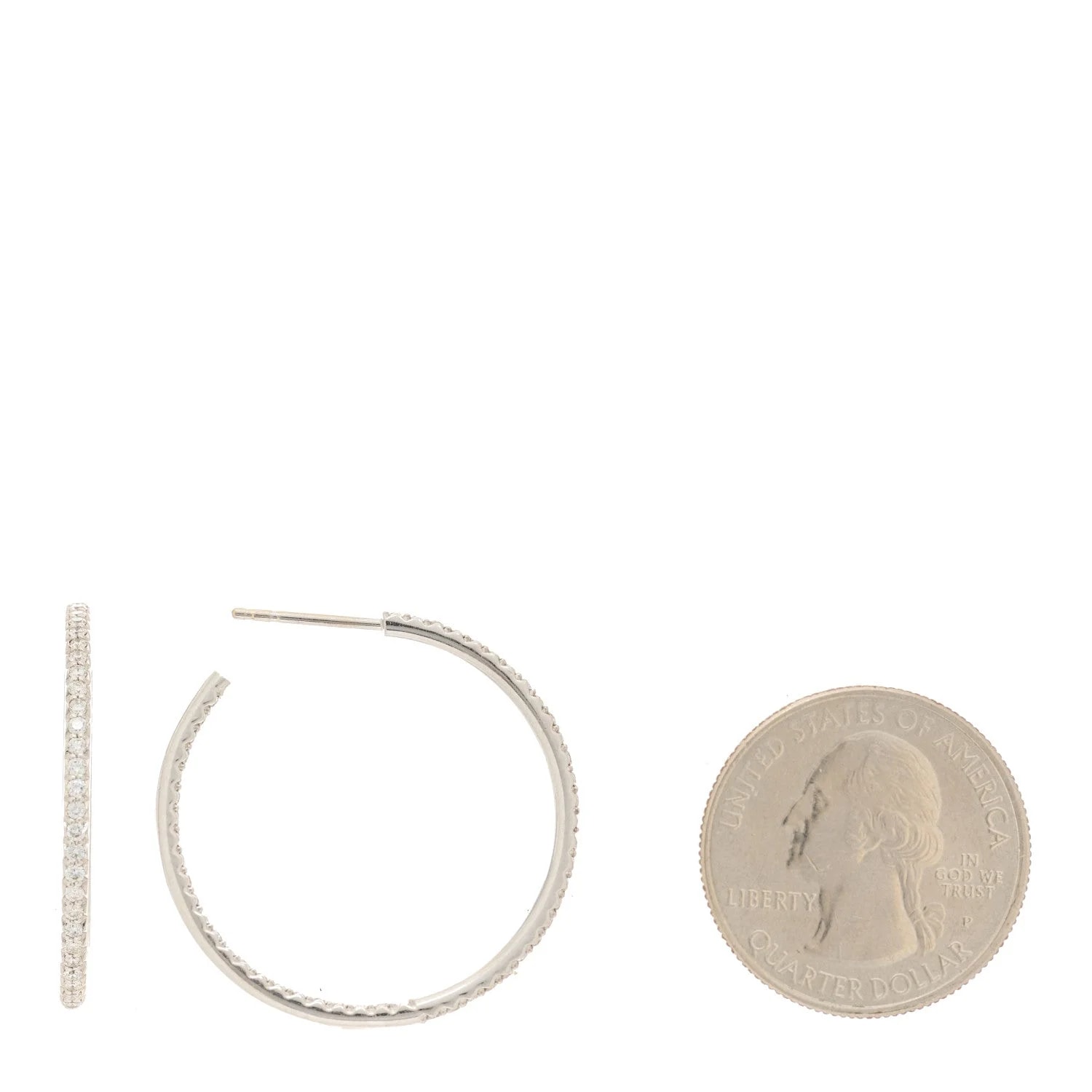 18K White Gold Large Hoop 2