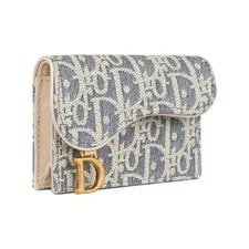 Dior Saddle Bloom Metal D-Line Pendant Flap Closure Card Case 4.3x1.1x2.9 in 2