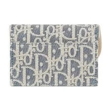 Dior Saddle Bloom Metal D-Line Pendant Flap Closure Card Case 4.3x1.1x2.9 in 3