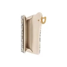 Dior Saddle Bloom Metal D-Line Pendant Flap Closure Card Case 4.3x1.1x2.9 in 4