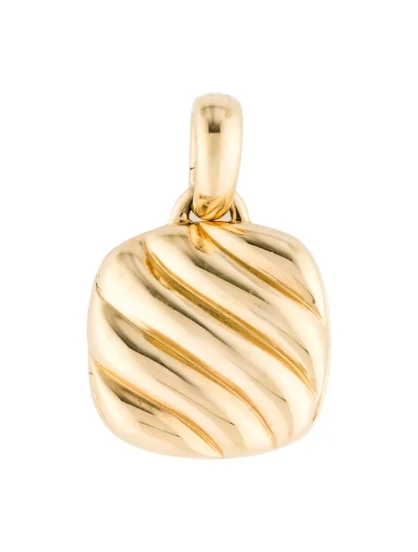 David Yurman — 18K Sculpted Cable Square Locket — Jewelry — resale