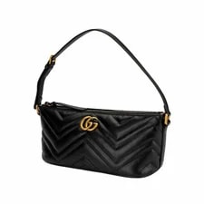 Gucci GG Marmont Double G Logo Chevron Quilted 2