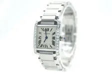 Cartier Tank Française 2384 White Dial Custom Diamond Bezel 1999 With Box 2