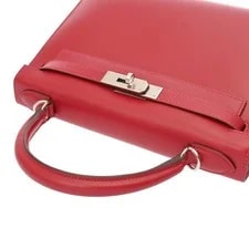 Hermes Kelly 28 Outside Stitch 2WAY Scarf RougeVif 3