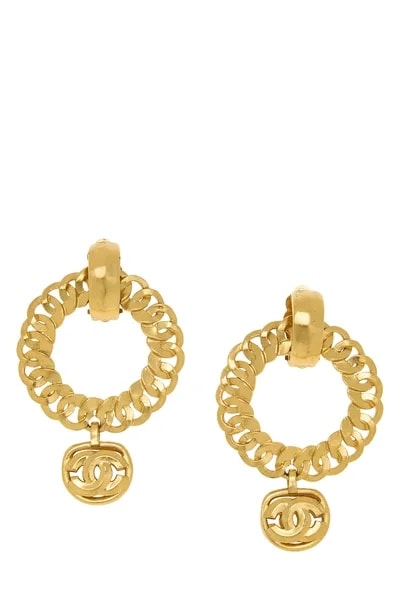 Chanel — 'CC' Hoop Dangle — Jewelry — resale