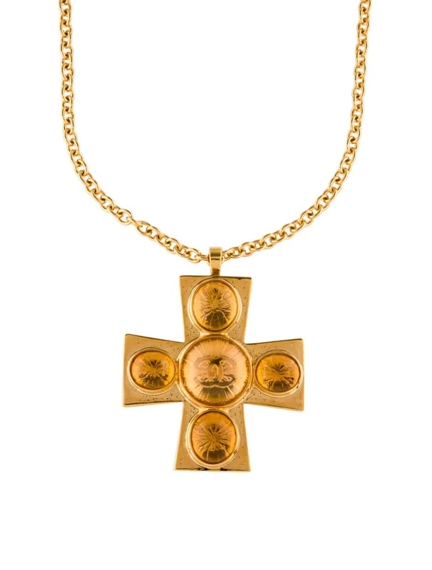 Chanel — Strass & Gripoix CC Maltese Cross — Jewelry — resale