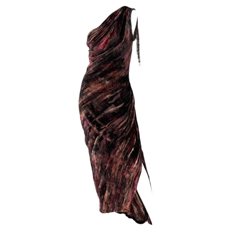 Bob Mackie — BOB Mackie Embellished One Shoulder Brushstroke Evening Gown Maxi Dress — Clothing — resale