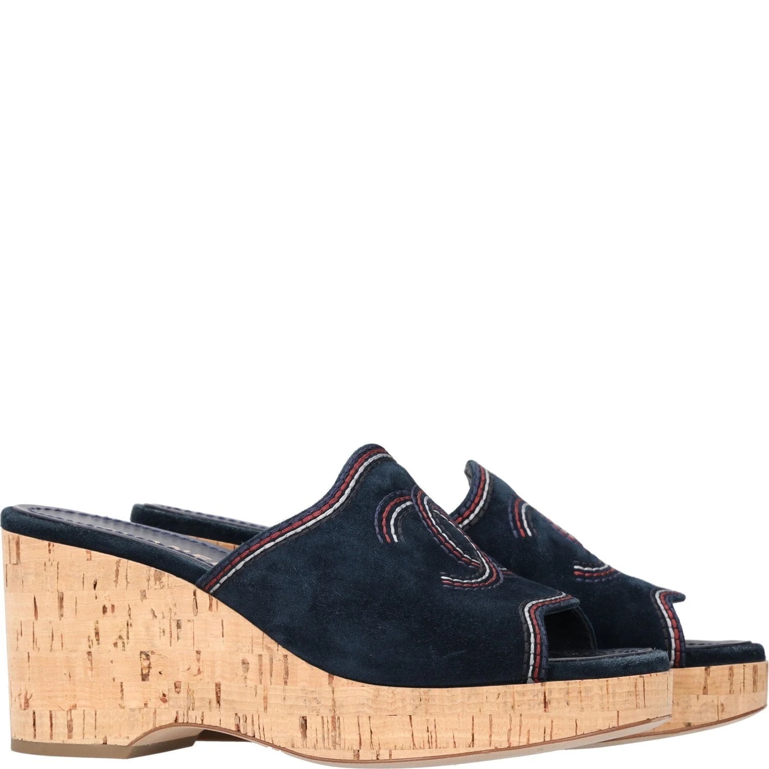 Chanel Interlocking CC Logo Cork Wedge
