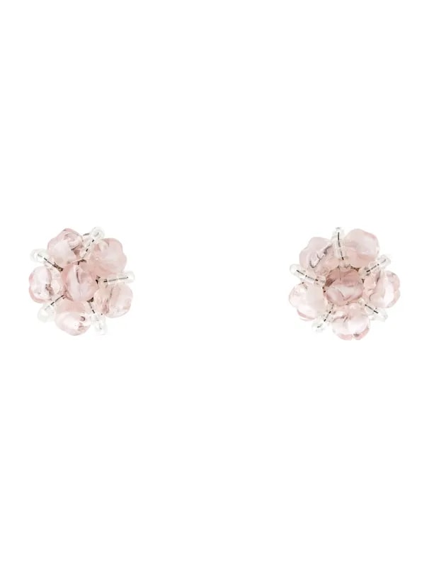 Schiaparelli — Resin & Bead Blossom Flower Clip-On — Jewelry — resale