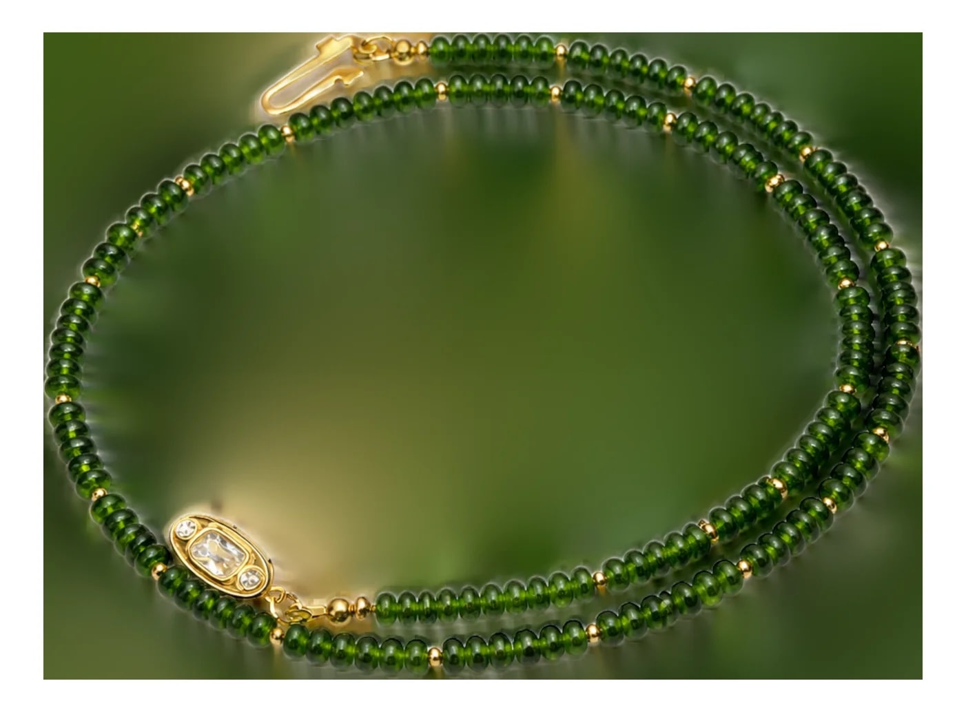 Tsavorite Bead Choker , 65 Carats, 16.5" — Jewelry — resale