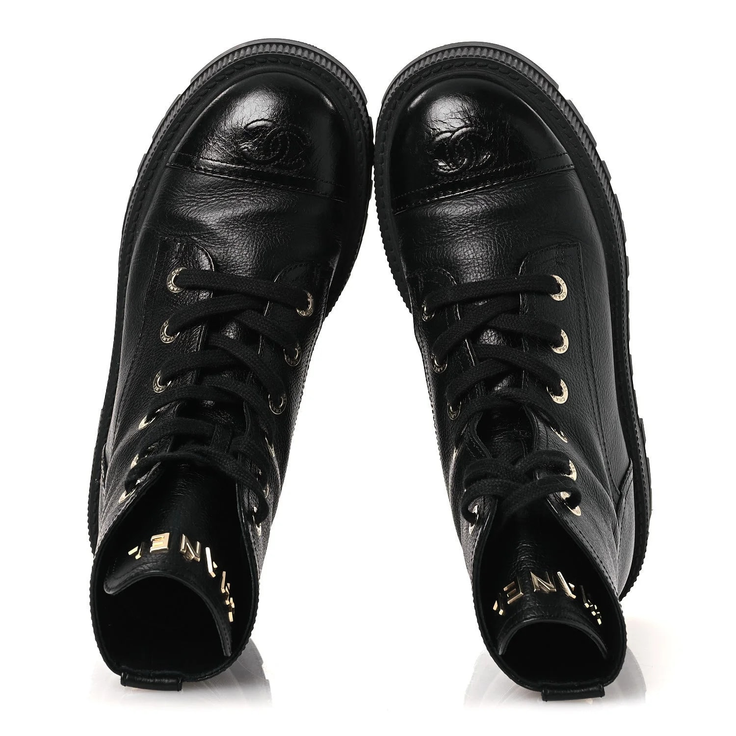 Grained Shiny CC Lace Up Combat 37.5 2