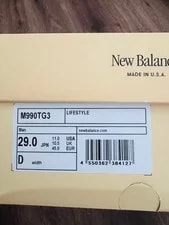 11.0US New Balance M990Tg3 4
