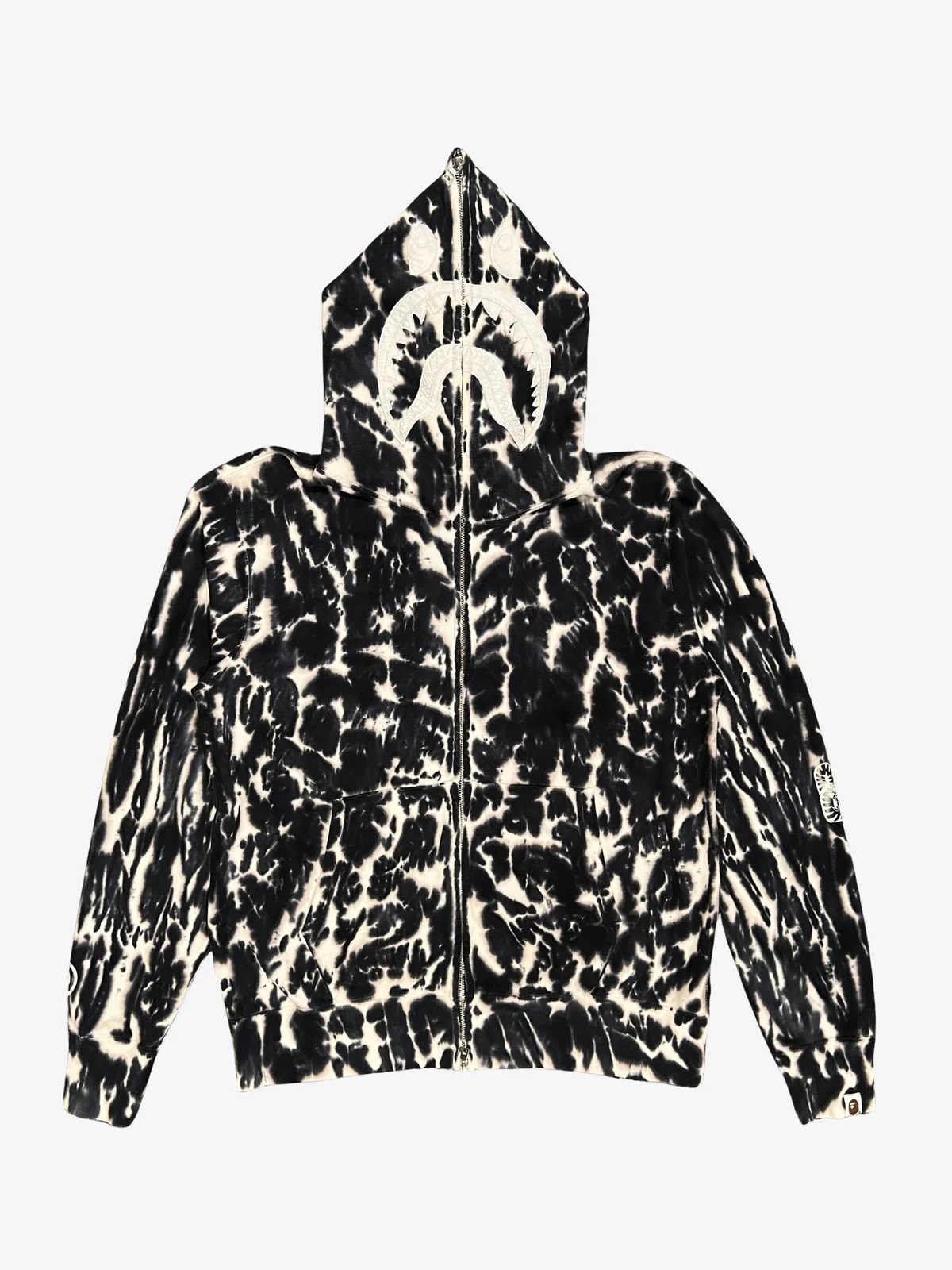 A Bathing Ape — A Bathing Ape Tie Dye Ponr Full Zip Up Shark Hoodie — streetwear — resale