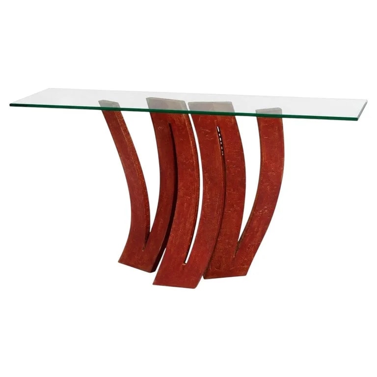 Maurice Barilone, Roche Bobois — Maurice Barilone for Roche Bobois Fleur de Fer Oxidized and Console — Furniture — resale