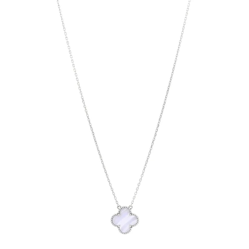 Van Cleef & Arpels — 18k White Gold Chalcedony Alhambra — Jewelry — resale