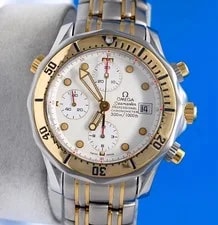 Omega — Omega Seamaster 18K Gold Professional Chronograph White Dial 2398.20 — Watch — resale