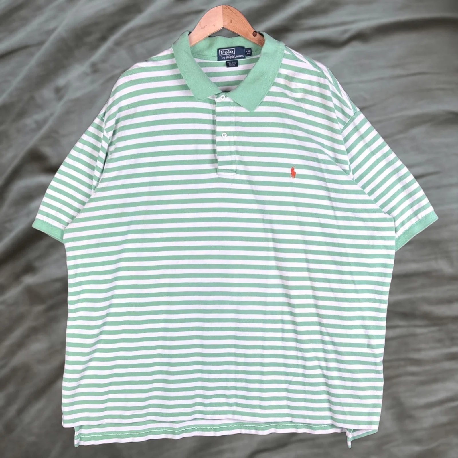 Polo Ralph Lauren — Polo Ralph Lauren Striped Polo Shirt Big & Tall 4XB Cotton Short Sleeve Collared — streetwear — resale
