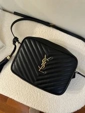 Saint Laurent Quilted Chevron Crossbody Tassel Hardware Zip 2