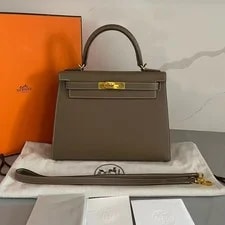 Hermès — Auth Hermès Kelly 28 Etoupe Top Handle — Handbag — resale