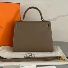 Auth Hermès Kelly 28 Etoupe Top Handle 2