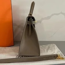 Auth Hermès Kelly 28 Etoupe Top Handle 3