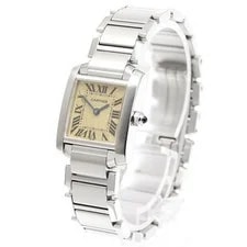 Cartier Tank Française SM W51008Q3 20mm SS Beige #C6119 2