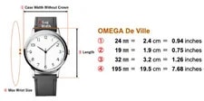 1979 *Near * Omega de Ville 591.0027 Cal.1350 Tank 24mm Quartz 2