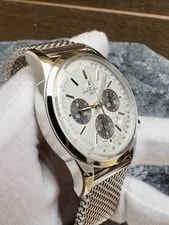 Breitling — Breitling Transocean Chronograph Silver Display Back 99.99% Lnib AB0152 43mm — Watch — resale