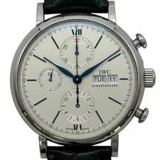 IWC — IWC Portofino Chronograph IW391037 White Stainless Steel Automatic — Watch — resale