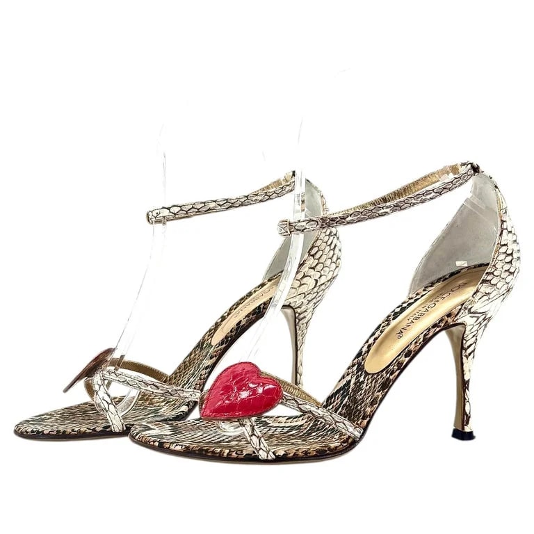 Dolce & Gabbana — Dolce & Gabbana Heart Ankle Strap — Designer Shoe — resale