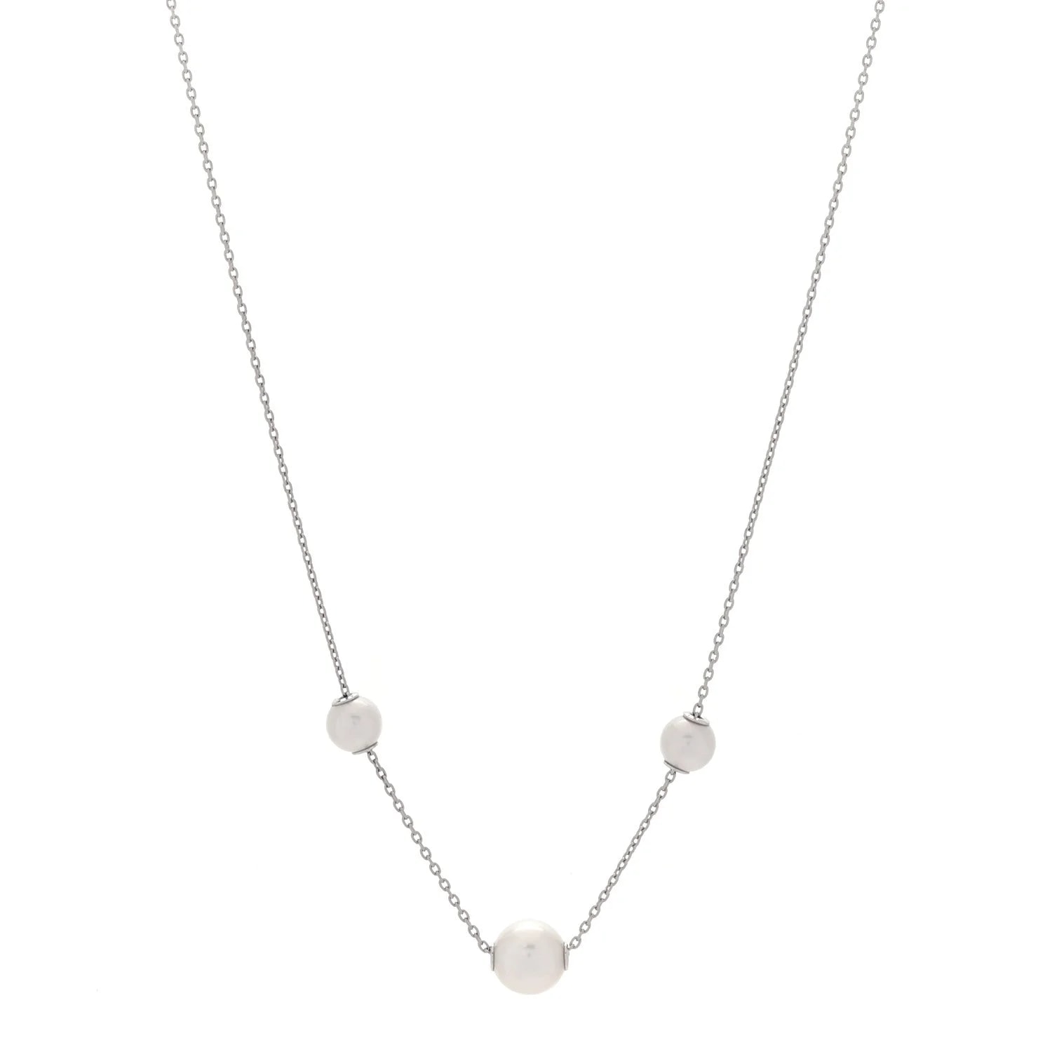 Mikimoto — 18K White Gold Akoya Cultured 5.5-7.5m Pearls in Motion — Jewelry — resale