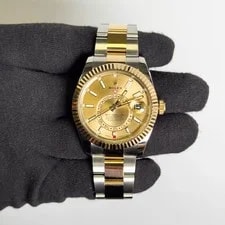 Rolex Sky-Dweller 42mm Champagne Stick Dial Ref 2