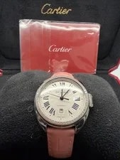 Cartier Cle de 31mm Silver Guilloche Dial Diamond Steel Automatic W4CL0005 2