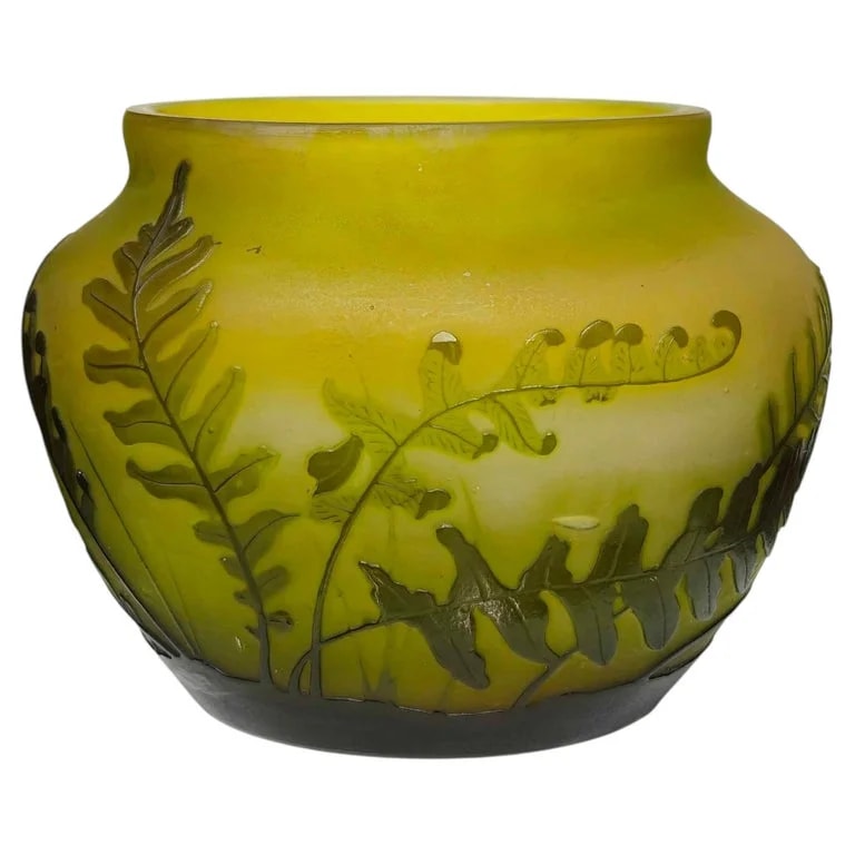 Émile Gallé — Émile Gallé Art Nouveau Cameo Glass Vase With Fern Motif, C. 1904 — decorative_object — resale