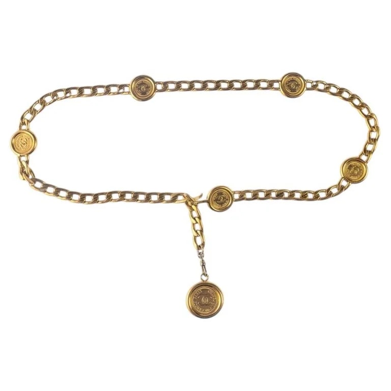 Chanel — 1990 Chanel Golden CC Medallion Belt — Accessory — resale