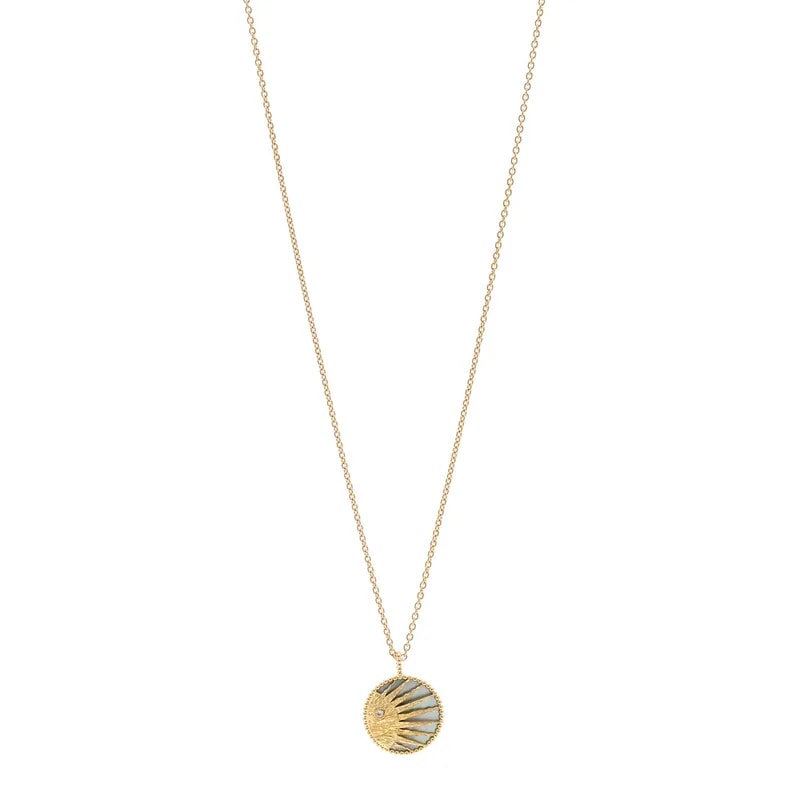 Dior — 18K White Gold Mother of Pearl Celeste Medallion — Jewelry — resale