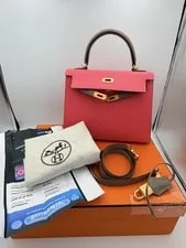 Hermes Kelly 25 HSS 2-Color Azalee PHW D Stamp 2