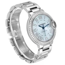 Cartier Ballon Bleu 33 Steel Diamond Blue Dial W4BB0028 Box Card 3