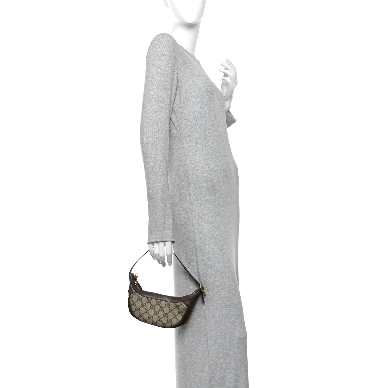 Textured Web Mini Ophidia Half Moon Hobo New Acero 2