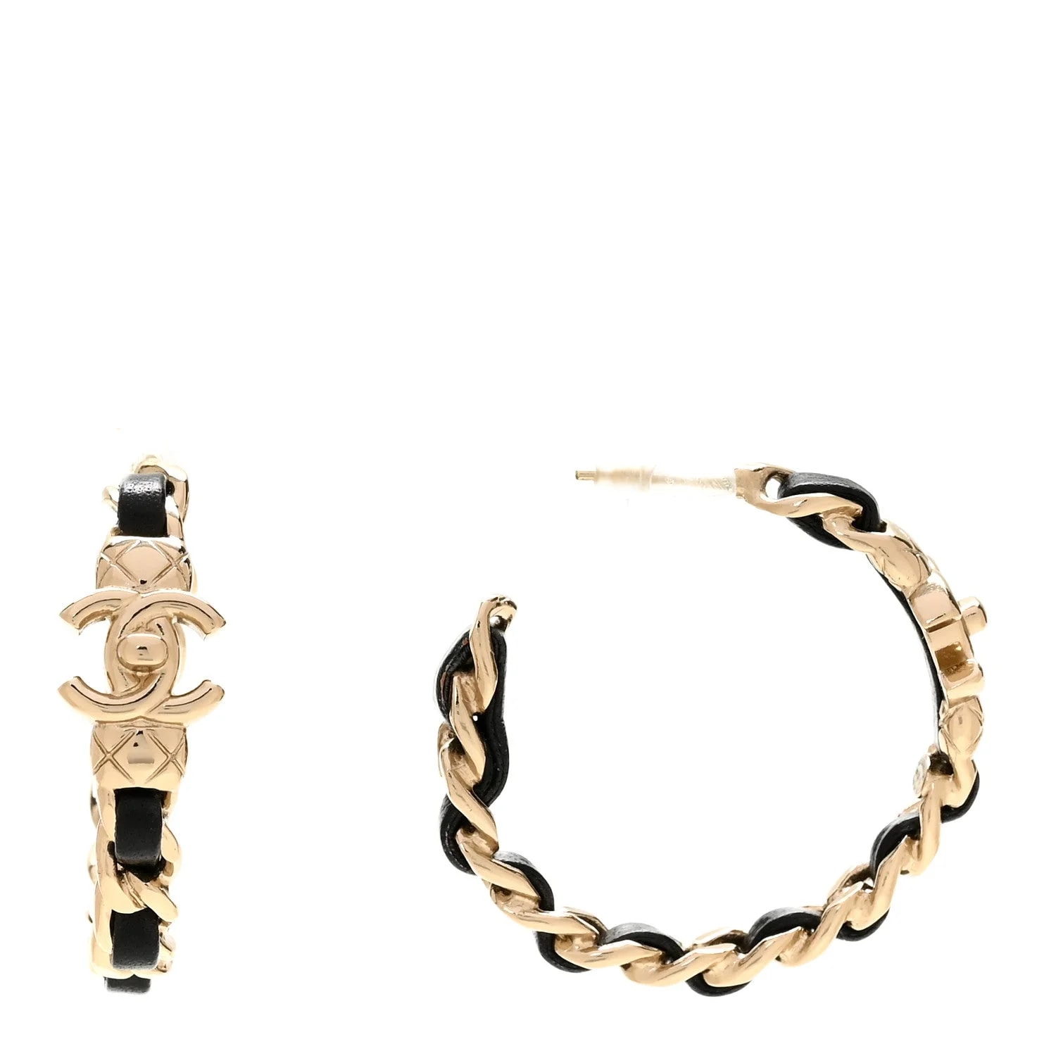 Chanel — Metal CC Turnlock Chain Hoop — Jewelry — resale