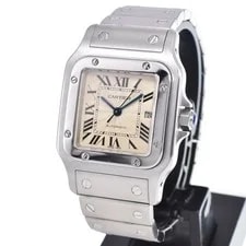 Cartier Santosgalbe LM W20055D6 Date Silver Dial Automatic O 2