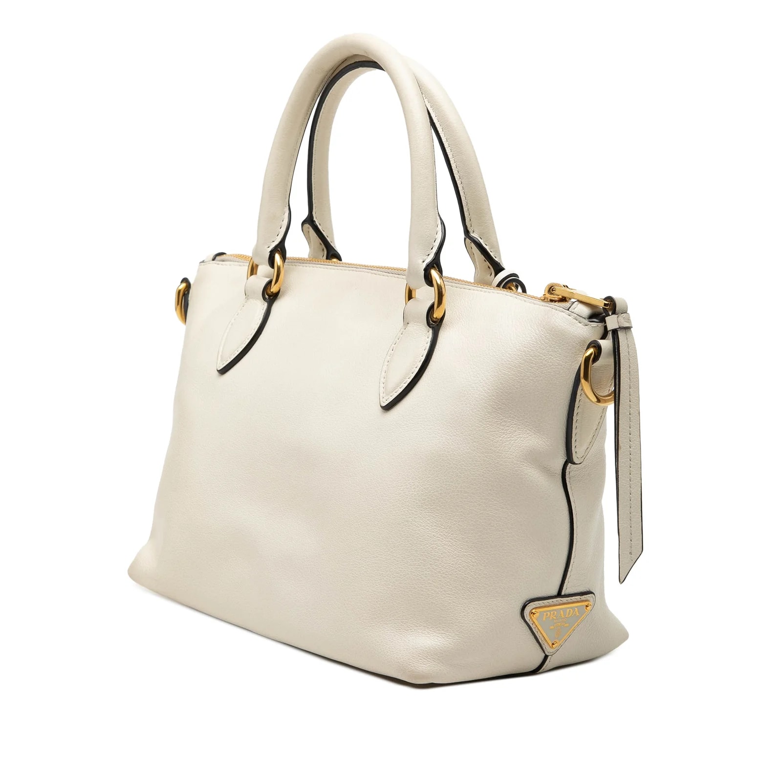 Small Embossed Glace Calf Logo Convertible Satchel 2