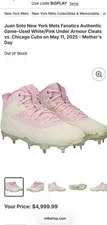 Under Armour Juan Soto 2025 Mothers Day PE Baseball Cleats Mets 2