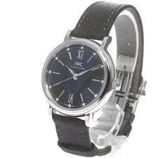 IWC Schaffhausen Portofino Automatic IW357412 34mm SS Leather Date #C419 2