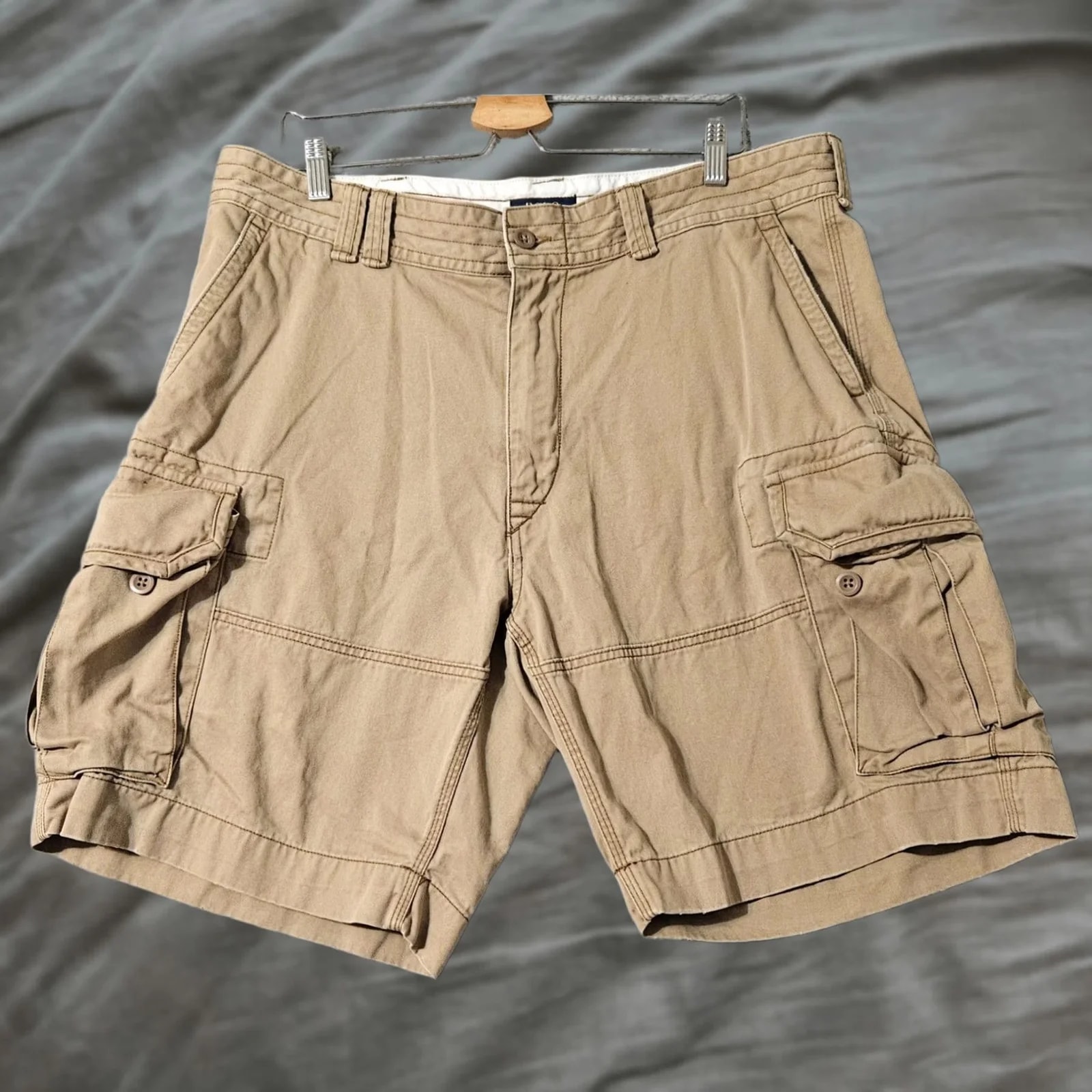 Polo Ralph Lauren — Polo Ralph Lauren Cargo Shorts Mens 38 Brown Military Paratrooper 10" Heavy Y2K — streetwear — resale